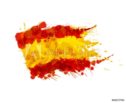 Picture of Spanish flag made of colorful splashes